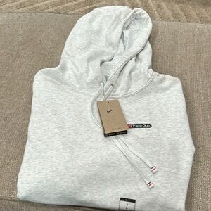 Nike Track Club Dri-Fit White Fleece Running Pullover Hoodie